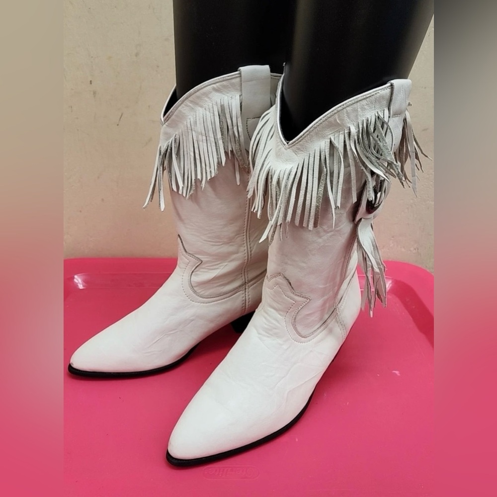 Vintage Acme fringe cowboy western boots